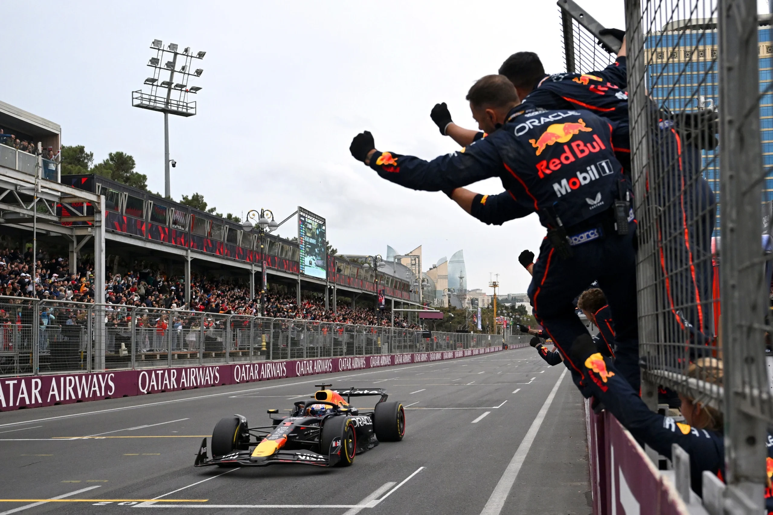 Max Verstappen claims dominant Azerbaijan win over Russell and Sainz after Piastri crashes out